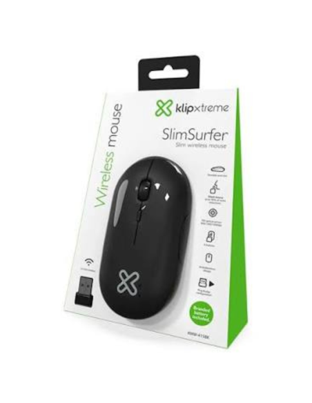 MOUSE KLIP XTREME KMW – 415 BK INALAMBRICO SLIMSURFER AMBIDIESTRO NEGRO