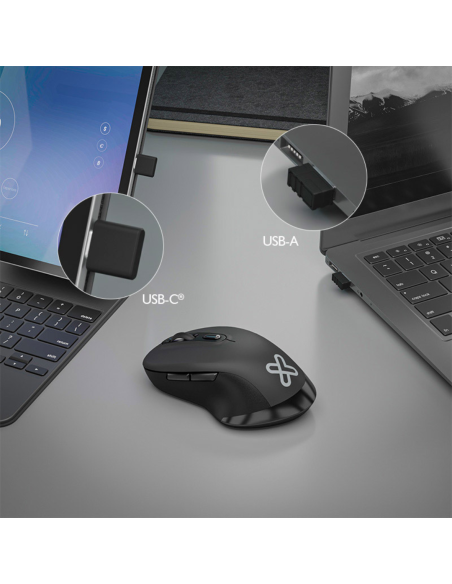 MOUSE KLIP XTREME KMW-550 ERGONOMICO USB 7 BOTONES CON RECEPTOR USB A Y C
