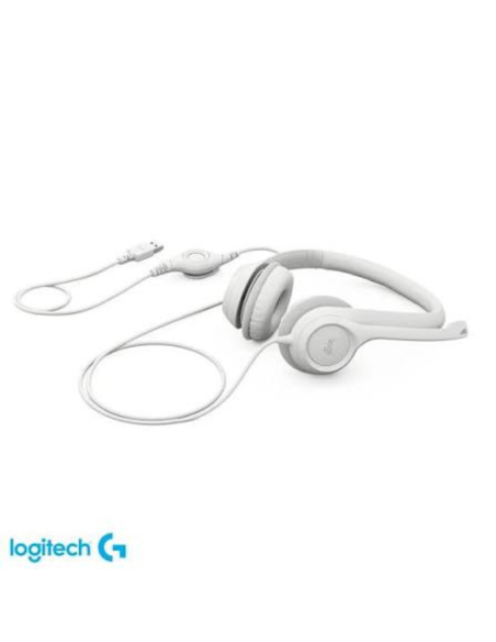 AURICULAR LOGITECH H390 CABLE USB A CONTROL DE VOLUMEN SILENCIADORES COLOR BLANCO