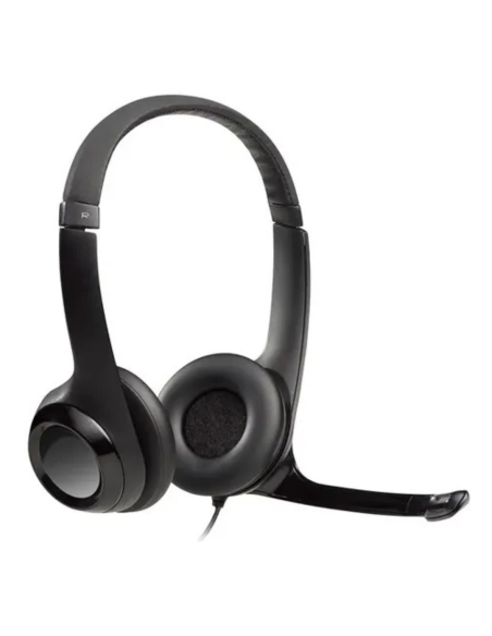 AURICULAR LOGITECH H390 NEGRO USB PLUG AND PLAY SUPRESION RUIDO SONIDO ESTEREO COLOR NEGRO