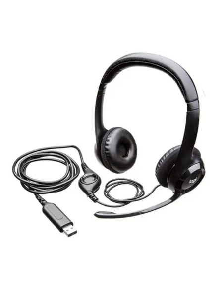 AURICULAR LOGITECH H390 NEGRO USB PLUG AND PLAY SUPRESION RUIDO SONIDO ESTEREO COLOR NEGRO