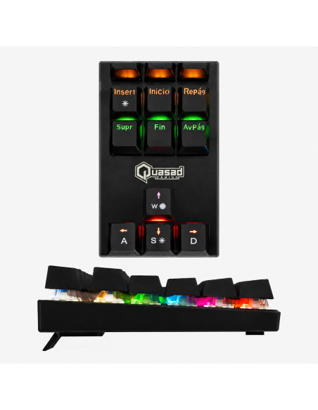 TECLADO QUASAD QKM-G80 MECANICO 9 MODOS DE ILUMINACION RGB NEGRO