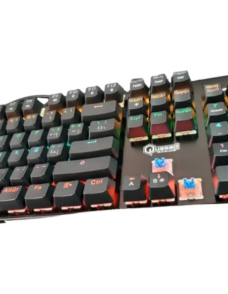 TECLADO QUASAD QKM-G80 MECANICO 9 MODOS DE ILUMINACION RGB NEGRO