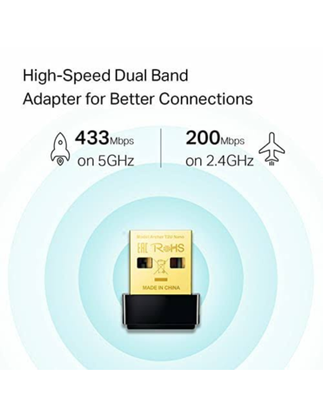 ADAPTADOR INALAMBRICO TP-LINK USB DOBLE BANDA AC600 ARCHER T2U NANO