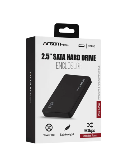 ENCLOSURE ARGOM AC-1033 2.5 INC SATA USB 3.0 NEGRO