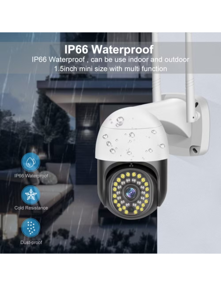 CAMARA DE SEGURIDAD WIFI DOMO V380 PRO PTZ IP 1080P HD VISION NOCTURNA VISION EXTERIOR