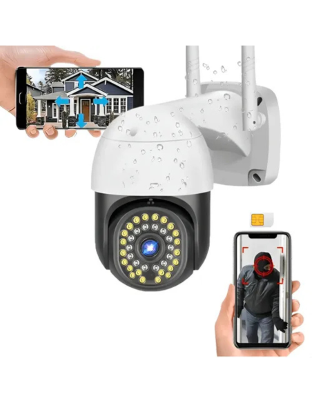 CAMARA DE SEGURIDAD WIFI DOMO V380 PRO PTZ IP 1080P HD VISION NOCTURNA VISION EXTERIOR