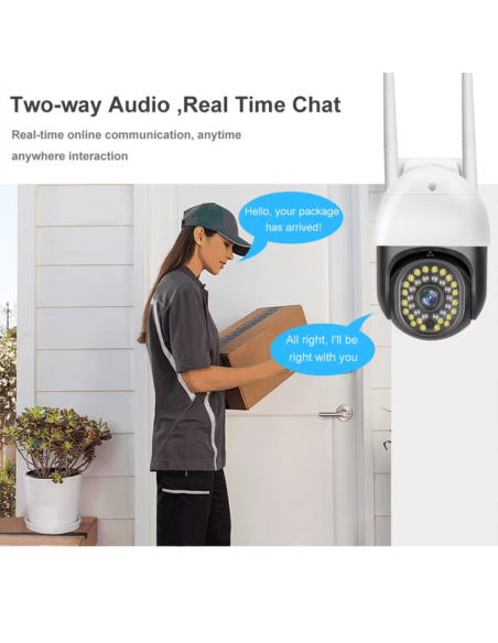 CAMARA DE SEGURIDAD WIFI DOMO V380 PRO PTZ IP 1080P HD VISION NOCTURNA VISION EXTERIOR