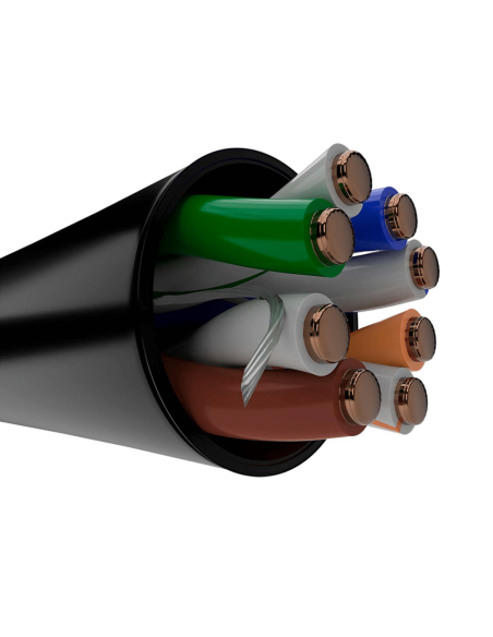 ROLLO DE CABLE UTP NEXXT ESSENTIAL CAT. 5E 305 METROS EXTERIOR COLOR NEGRO