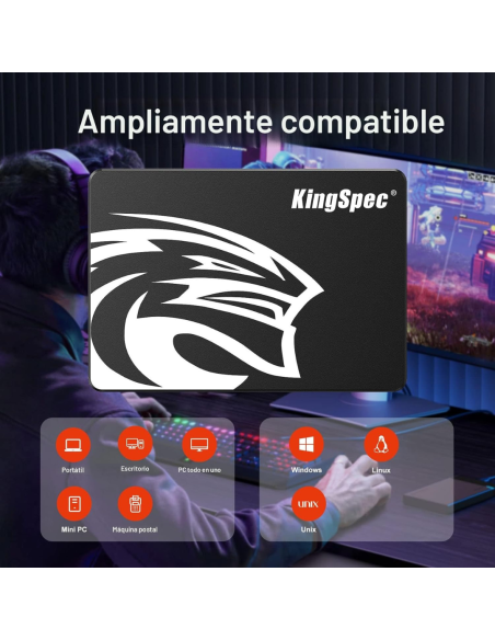 DISCO DURO SSD KINGSPEC SATA III 512GB 2.5 INTERNO