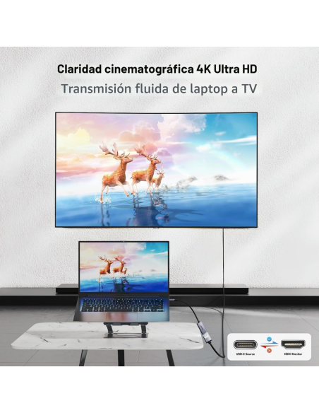 ADAPTADOR BENFEI USB C MACHO A HDMI MACHO COMPATIBLE CON IPHONE, MACBOOK, SURFACE BOOK