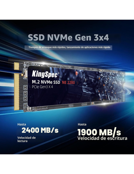 DISCO DURO SSD KINGSPEC M.2 NVME 256GB 2280