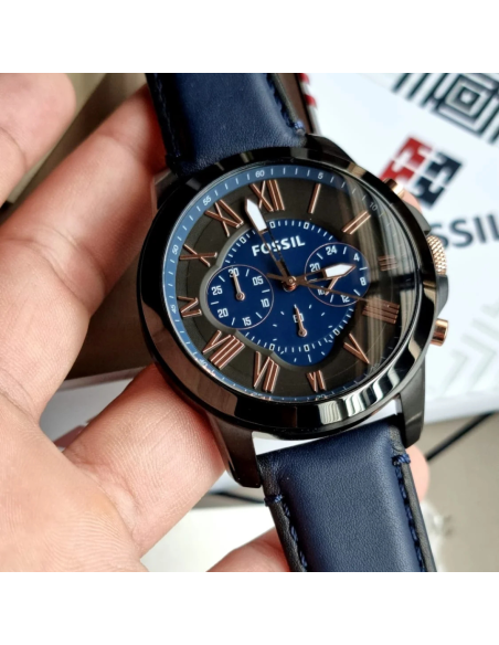 RELOJ FOSSIL FS5061IE GRANT CORREA AZUL 44MM
