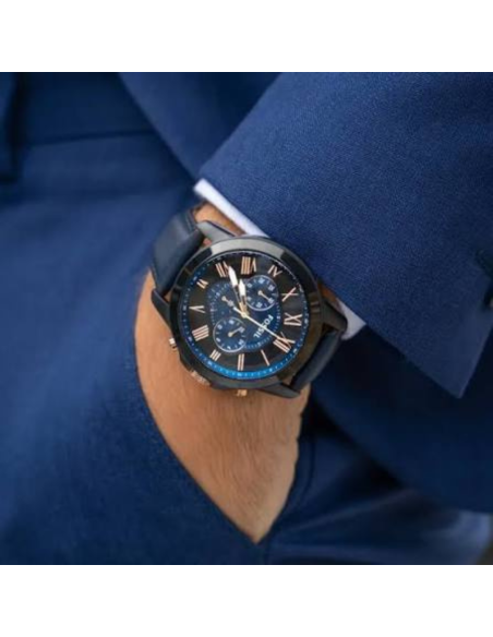RELOJ FOSSIL FS5061IE GRANT CORREA AZUL 44MM