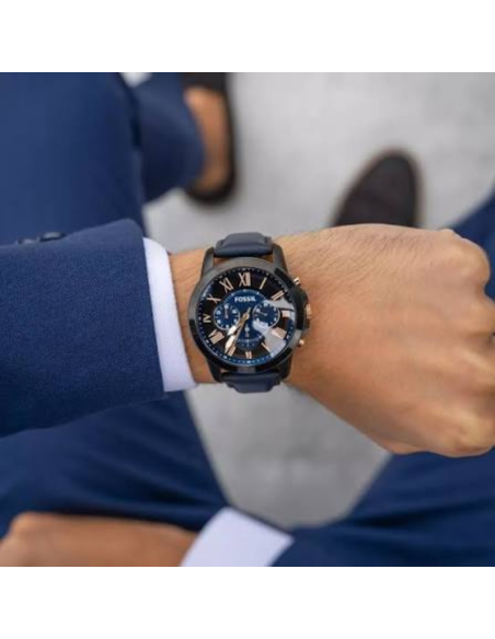 RELOJ FOSSIL FS5061IE GRANT CORREA AZUL 44MM