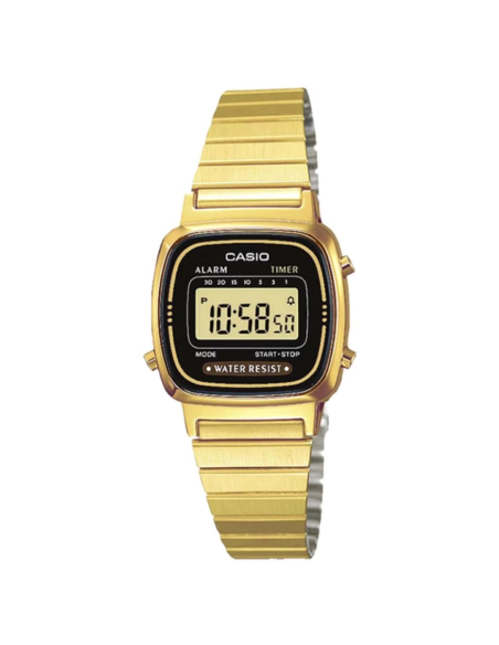 RELOJ CASIO DORADO LA670WGA-1 25MM CUADRADO RETRO