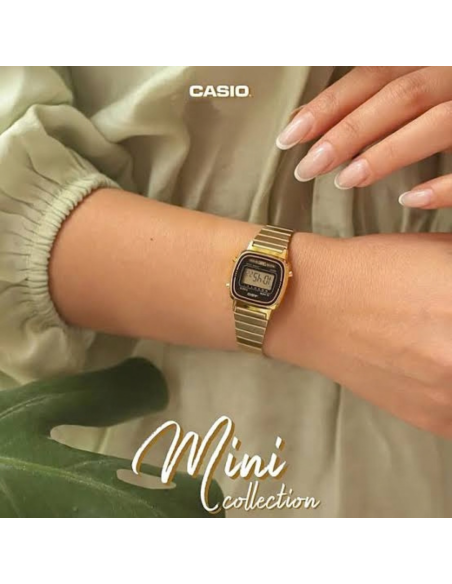 RELOJ CASIO DORADO LA670WGA-1 25MM CUADRADO RETRO