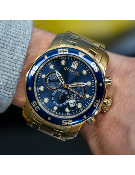 RELOJ PRO INVICTA DIVER 0073 48MM. ACERO INOXIDABLE CHAPADO EN ORO 18K.