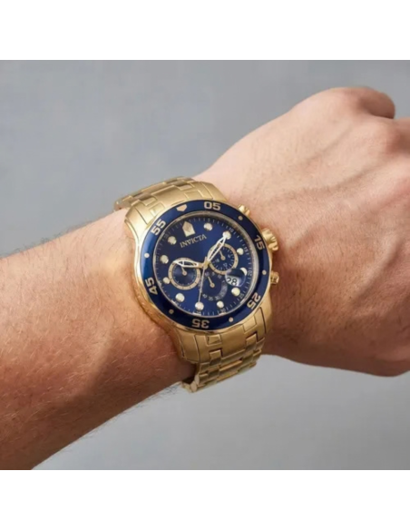 RELOJ PRO INVICTA DIVER 0073 48MM. ACERO INOXIDABLE CHAPADO EN ORO 18K.