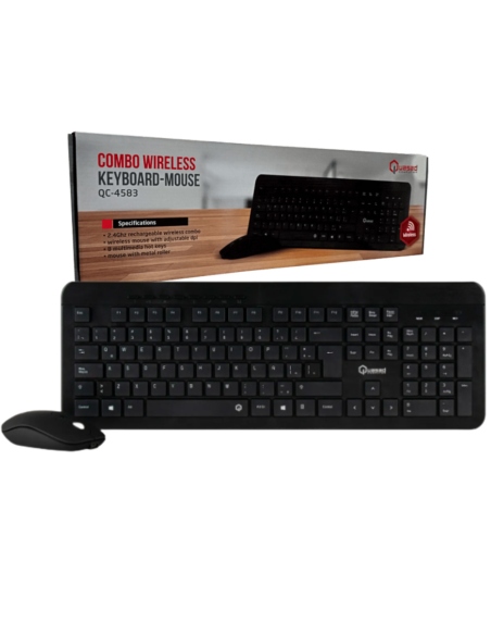 COMBO TECLADO Y MOUSE QUASAD RECARGABLE QC-4583G