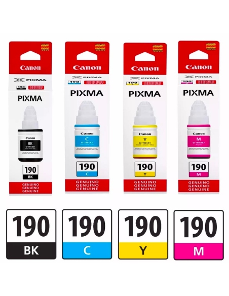 BOTELLA DE TINTA FORMULADA CANON NEGRO, AMARILLO, AZUL, ROJO - UNIDAD