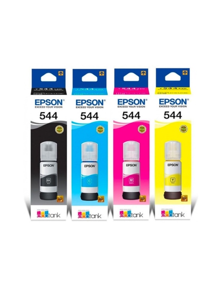 BOTELLA DE TINTA FORMULADA EPSON 544 NEGRO, AMARILLO, AZUL, ROJO - UNIDAD