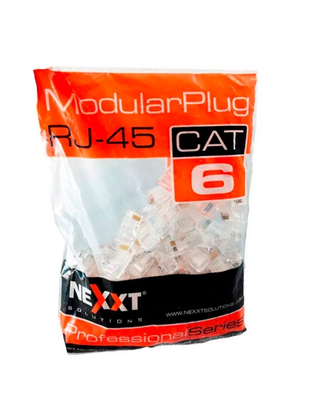 FUNDA DE CONECTORES NEXXT RJ45 CAT. 6 100 UNIDADES