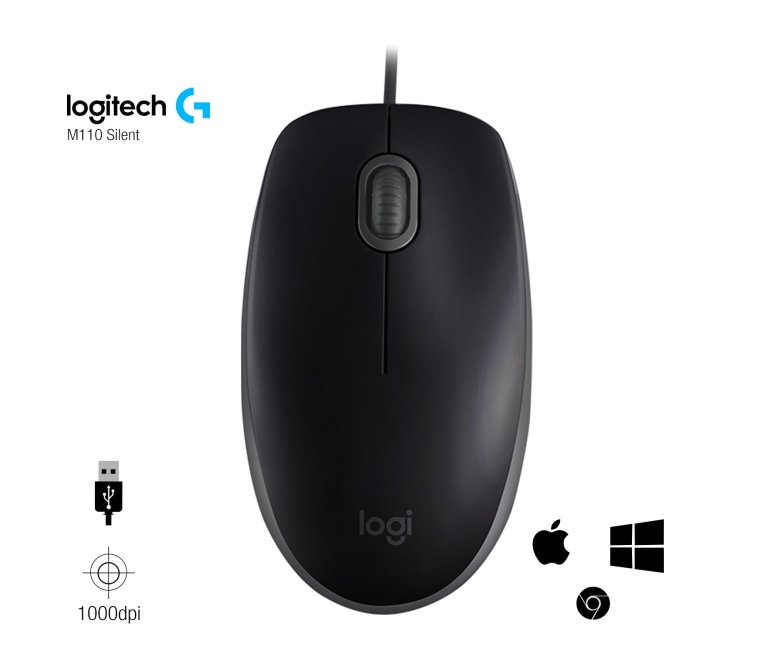 MOUSE ALAMBRICO LOGITECH M110 SILENT USB