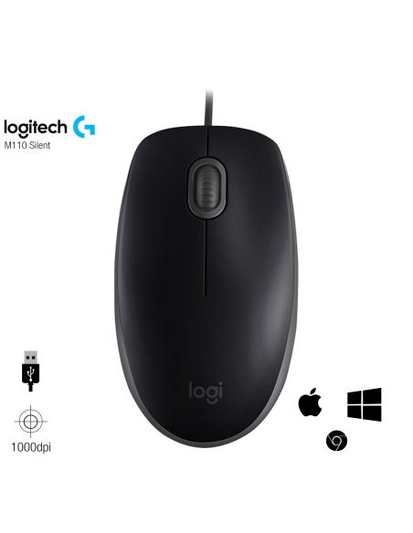 MOUSE ALAMBRICO LOGITECH M110 SILENT USB
